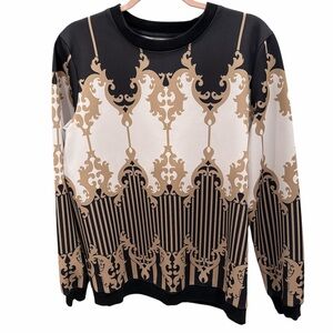 Balmain Men's Sweater in Black, White, and Gold